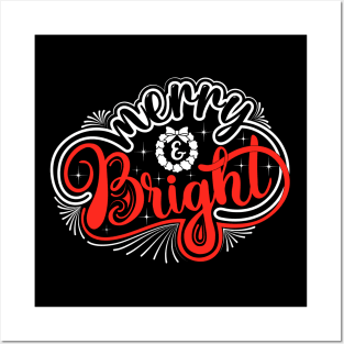 Merry Bright Christmas T-Shirts for women-Christmas t-shirts funny Posters and Art